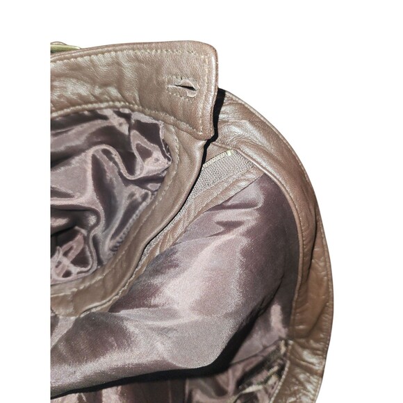 Industry Y2K Mid-Rise Soft Leather Flare Pants Womens 10 Brown Dark Academia - Picture 5 of 8